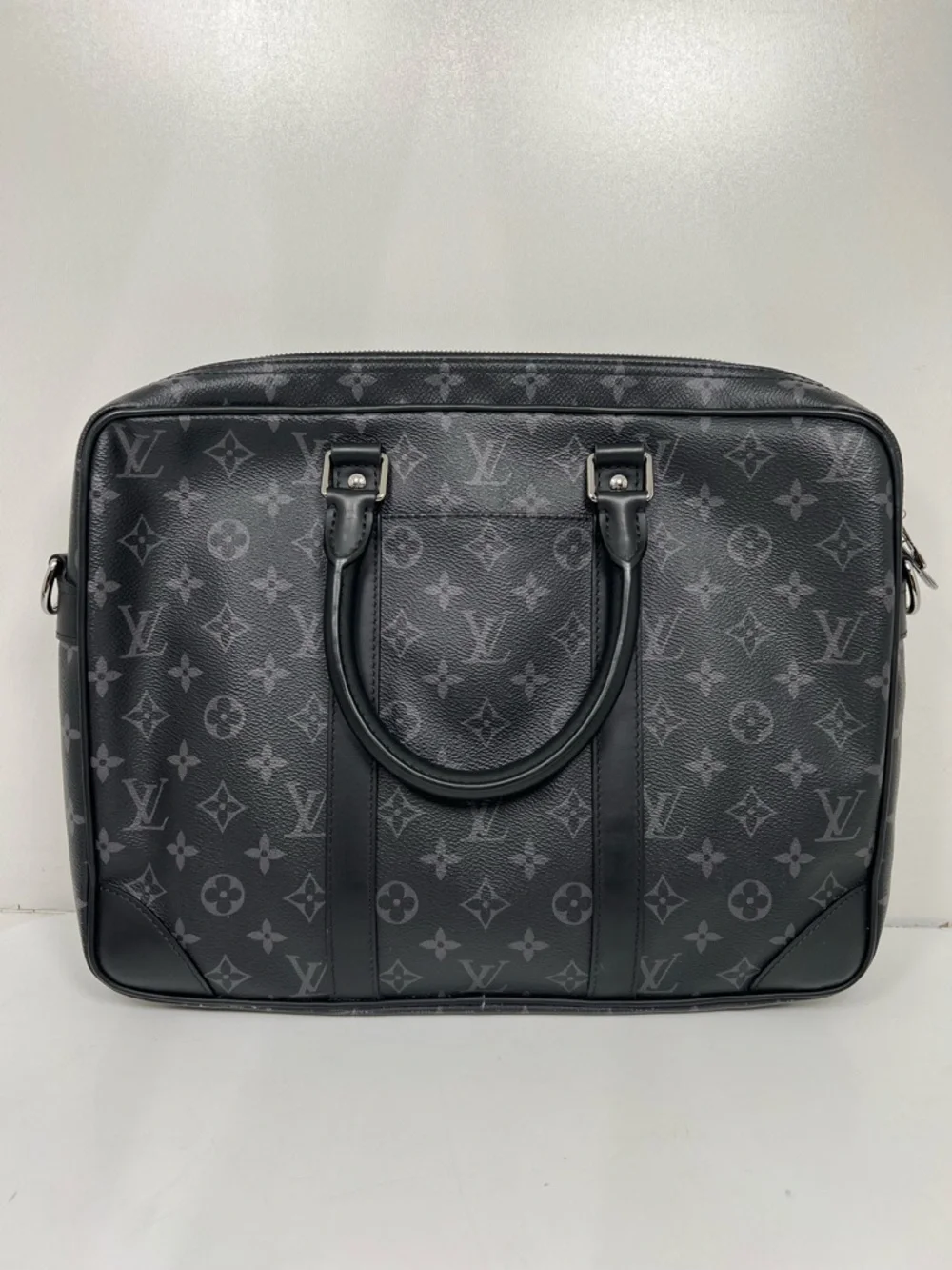 Louis Vuitton Eclipse Monogram Porte Documents Voyage PM Briefcase Bag w/ Strap